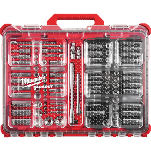 Ratchet & Socket Set with Packout Low-Profile Organizer, 106 Pcs, 1/4"/3/8" Drive Size, Deep Chandler Sales