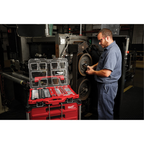 Ratchet & Socket Set with Packout Low-Profile Organizer, 106 Pcs, 1/4"/3/8" Drive Size, Deep Chandler Sales