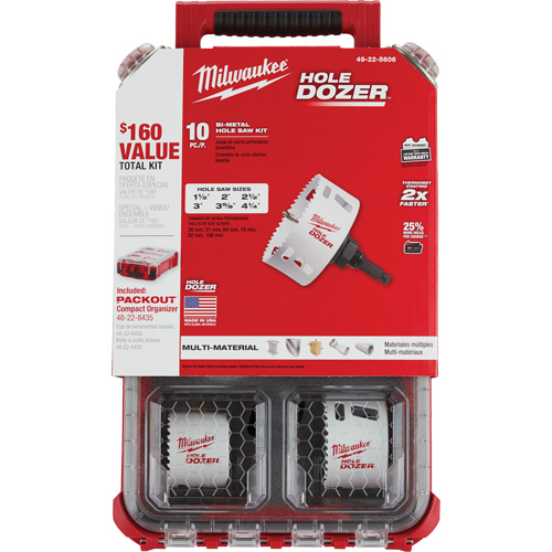 Packout Hole Dozer Hole Saw Kit, 10 Pieces Chandler Sales