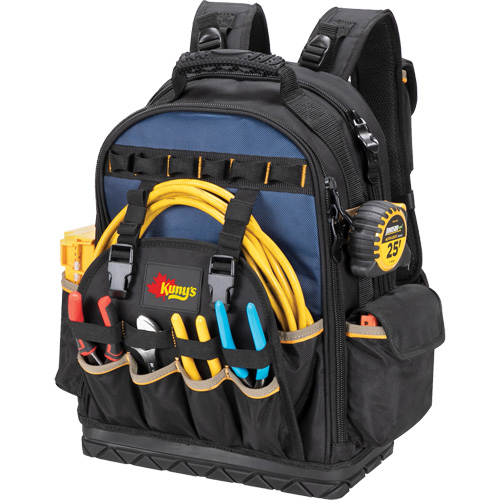Sac &agrave; dos &agrave; outils &agrave; base moul&eacute;e, 18" lo x 13" la, Noir/Bleu, Balistique/Polyester Chandler Sales