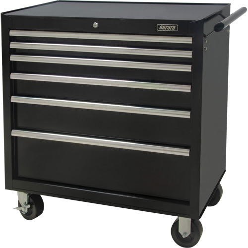 Industrial Tool Cart, 6 Drawers, 39" W x 20-4/5" D x 38-1/2" H, Black Chandler Sales