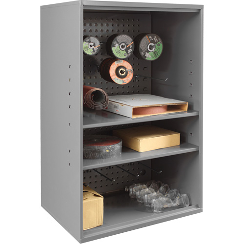 Armoire d'entreposage de produits abrasifs avec panneau perfor&eacute;, Acier, 19-7/8" x 14-1/4" x 32-3/4", Gris Chandler Sales