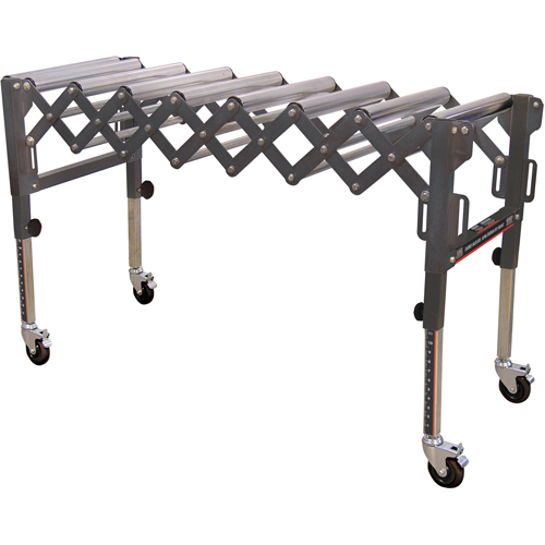 Extendable & Flexible Conveyor Roller Tables, 20" W x 52" L, 300 lbs. per lin. Ft. Capacity Chandler Sales