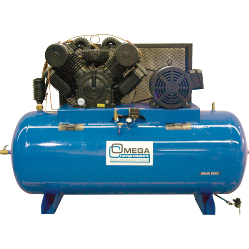 Industrial Series Air Compressors - Horizontal Compressor - Two Stages, 200 Gal. (240 US Gal) Chandler Sales