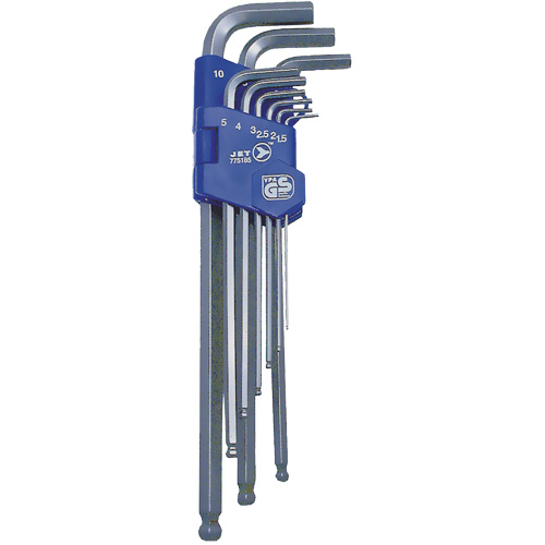 JBHK-9XLM Extra Long Ball Nose Hex Key Set, 9 Pcs., Metric Chandler Sales