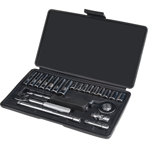 Socket Set, 22 Pcs, 1/4" Drive Size, Deep Chandler Sales