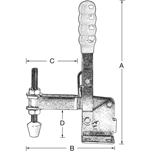 Vertical Hold-Down Clamps, 200 lbs. Clamping Force, Vertical Chandler Sales