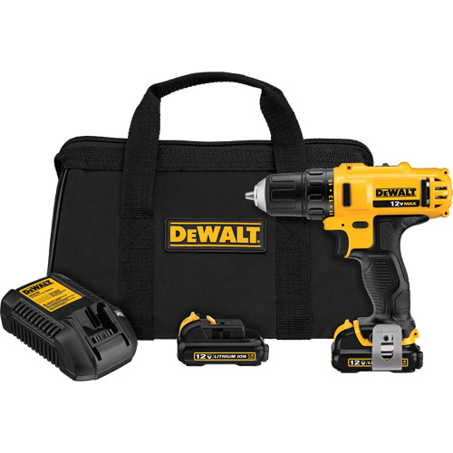 Max Drill Driver Kit, Lithium-Ion, 12 V, 3/8" Chuck, 189 UWO Torque Chandler Sales