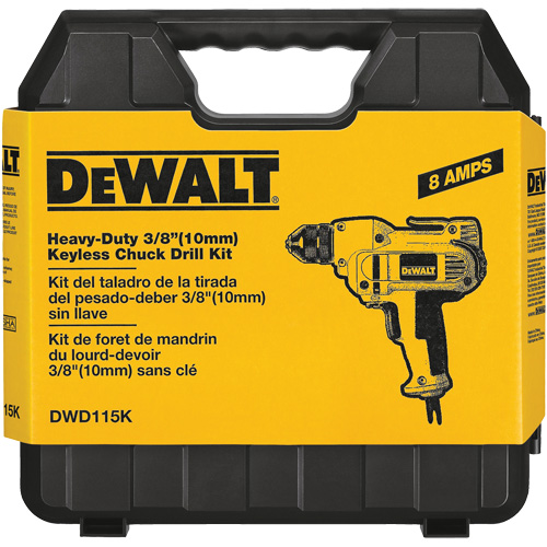 Perceuse &agrave; poign&eacute;e centrale VSR, Mandrin 3/8", 8 A, 120 V, 0-2500 Tr/min, Mandrin Sans cl&eacute; Chandler Sales