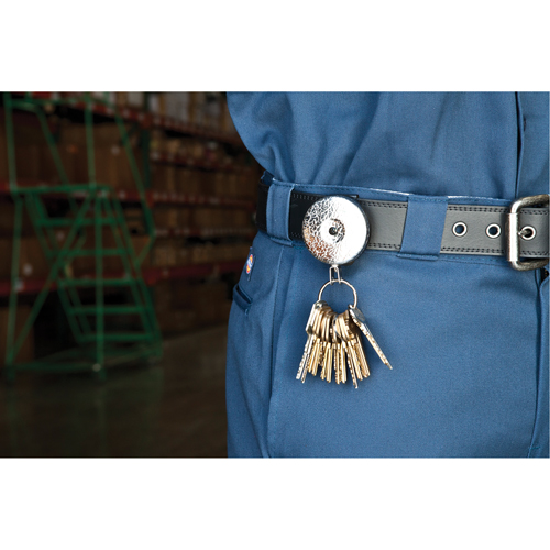 Porte-cl&eacute;s &agrave; d&eacute;vidoir The Original, Chrome, C&acirc;ble 24", Fixation Agrafe de ceinture Chandler Sales