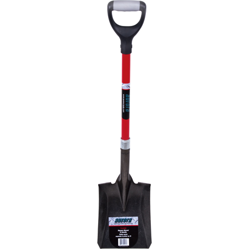 Heavy-Duty Square Shovel, Fibreglass, Carbon Steel Blade, D-Grip Handle, 29-1/2" Long Chandler Sales