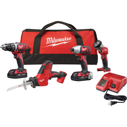 M18 Cordless 4-Tool Combo Kit, Lithium-Ion, 18 V Chandler Sales