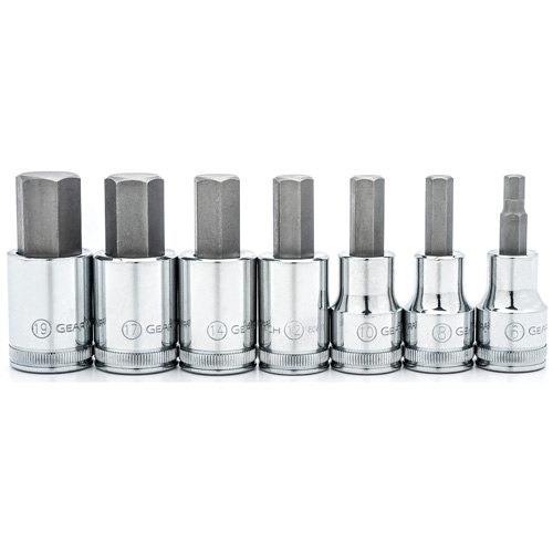 Metric Bit Socket Set, Hex, 1/2" Drive, 7 Pcs Chandler Sales