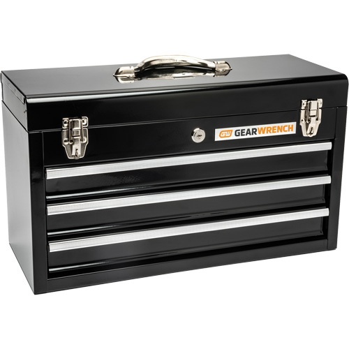 Boîte &agrave; outils portative, 20" la, 3 tiroirs, Noir Chandler Sales