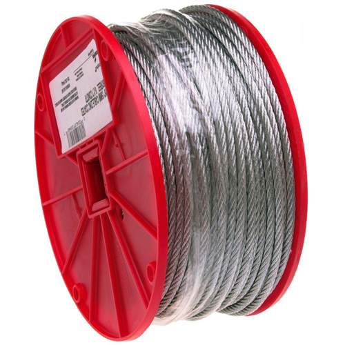 Wire Cable, 500' (152.4 m) x 1/8", 340 lbs. (0.17 tons), Galvanized Chandler Sales