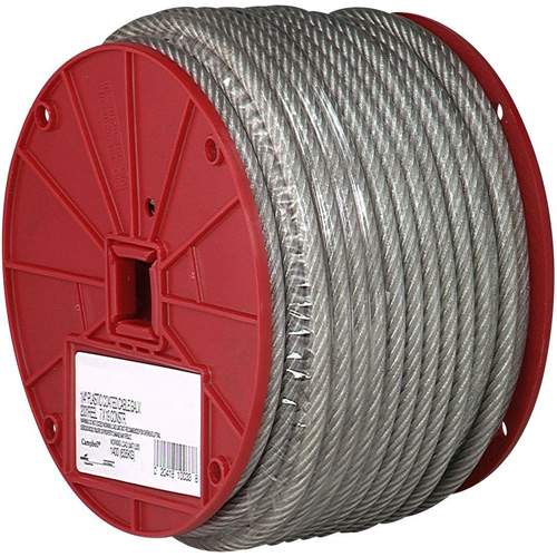 C&acirc;ble m&eacute;tallique, 250' (76,2 m) x 1/8", 340 lb (0,17 tonne), Rev&ecirc;tement de vinyle Chandler Sales