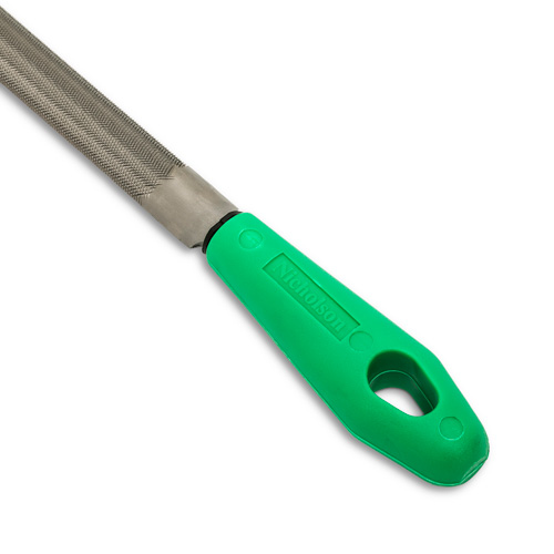 Double Cut File with Green Handle, Half Round, 8", Bastard Chandler Sales