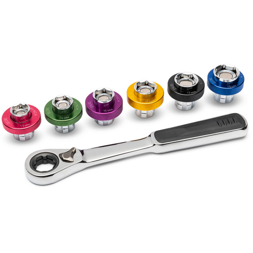 Jeu de douilles m&eacute;triques magn&eacute;tiques &agrave; 6 pans pour bouchon de vidange d'huile, 7 Morceaux, Prise de 3/8" Chandler Sales