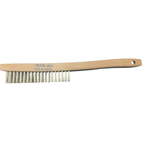 Curved-Handle Scratch Brushes, Stainless Steel, 4 x 19 Wire Rows, 14" Long Chandler Sales