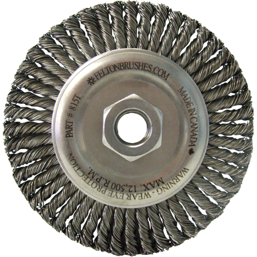 Wire Wheel Brushes, 5-7/8" Dia., 0.02" Fill, 5/8"-11 Arbor, Steel Chandler Sales