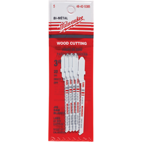 Lame de scie sauteuse, Bim&eacute;tal, Tige en T, 3" lo, 20 dents par pouce Chandler Sales