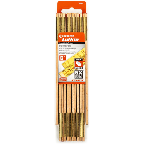 R&egrave;gle de maçon surdimensionn&eacute; Red End, 6' lo, Bois, Graduations de 1/16" Chandler Sales