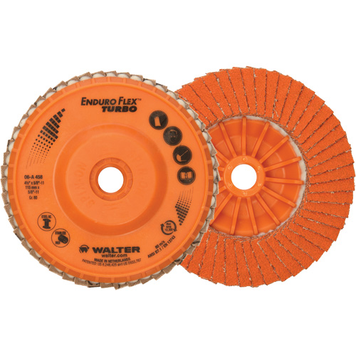Disque &agrave; lamelles Enduro-Flex Turbo, 4-1/2" x 5/8"-11, Type 27S, Grain 80, C&eacute;ramique Chandler Sales