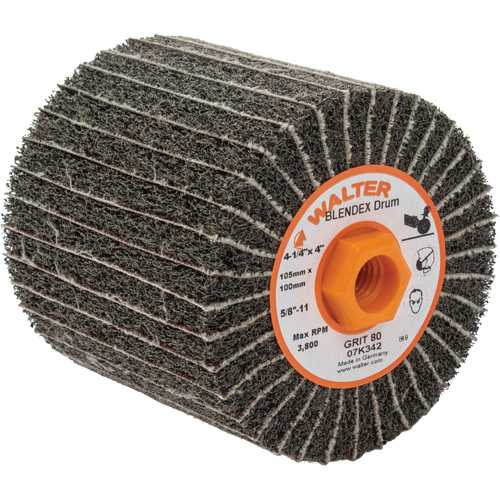 Two-In-One Finishing Drums, 4-1/4" Dia. x 4" W, 5/8"-11 Arbor, 80 Grit Chandler Sales
