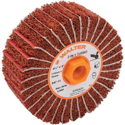 Tambours turbo Two-In-One, 4-1/2" dia. x 2" la, 5/8"-11 Arbre, Grain 60 Chandler Sales