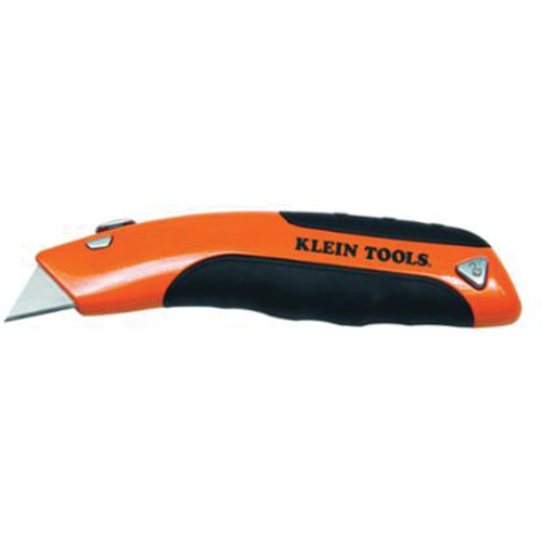 Klein-Kurve&reg; Retractable Utility Knife, Stainless Steel, Heavy-Duty, Rubber Handle Chandler Sales