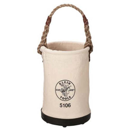 Straight-Wall Bucket, 12" L x 12" W x 15" H, Canvas, Beige Chandler Sales