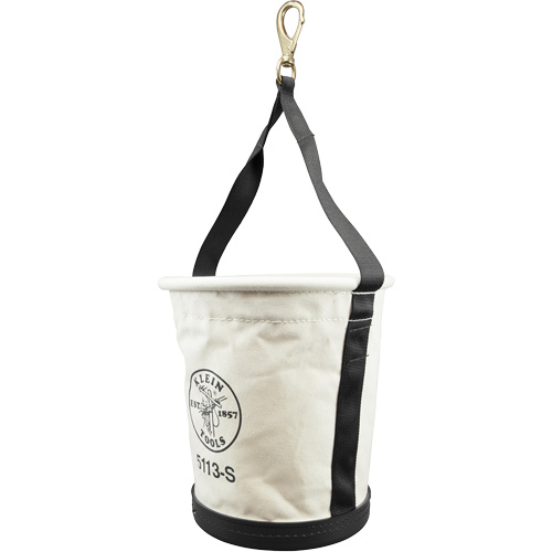 Tapered-Wall Bucket with Swivel Snap Hook, 13" H, Canvas, Natural Chandler Sales
