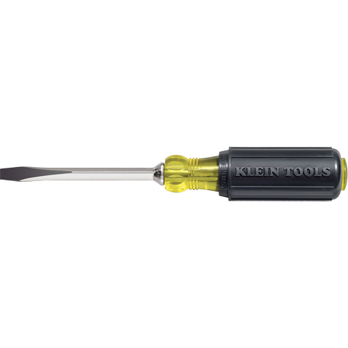 Heavy-Duty Slot Keystone Screwdriver, 1/4", 8-11/32" L, Cushion Grip Handle Chandler Sales