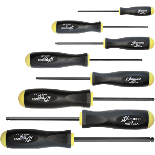 Ball Driver Screwdriver Sets - SAE, 8 Pcs. Chandler Sales