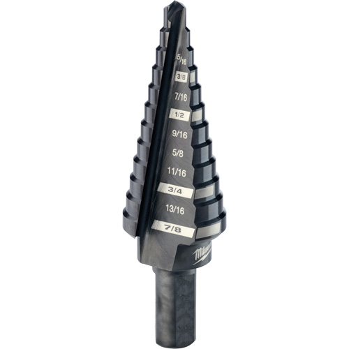 #4 Step Drill Bit, 3/16" - 7/8" , 1/16" Increments, High Speed Steel Chandler Sales