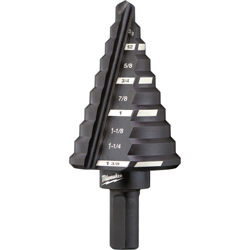 #5 Step Drill Bit, 1/4" - 1-3/8" , 1/8" Increments, High Speed Steel Chandler Sales