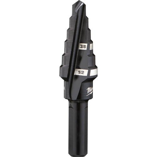 #6 Step Drill Bit, 3/8" - 1/2" , 1/16" Increments, High Speed Steel Chandler Sales