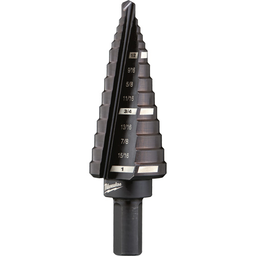 #8 Step Drill Bit, 1/2" - 1" , 1/16" Increments, High Speed Steel Chandler Sales
