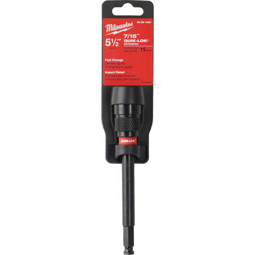 Rallonge de foret &agrave; percussion Quik-Lok, Diam&egrave;tre max. de 7/16", Longeur de 5-1/2", Tige 7/16" Chandler Sales