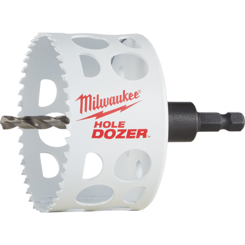 Scie-cloche Hole Dozer avec arbre, 3", Profondeur de la coupe 1-5/8", Bim&eacute;tal Chandler Sales