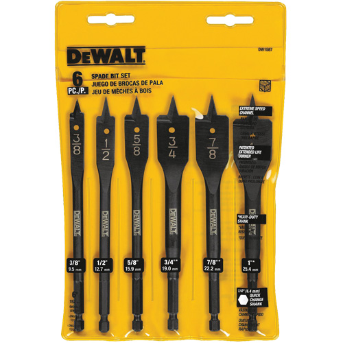 Heavy-Duty Spade Bit Set, 6 Pieces Chandler Sales