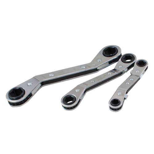 Offset Wrench Set, Ratcheting Box, 3 Pieces, Metric Chandler Sales