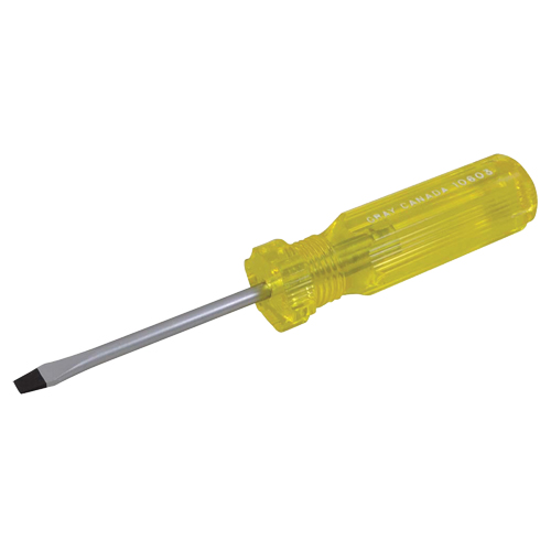 Slotted Screwdriver, 3/16", 6-1/2" L, Plastic Handle Chandler Sales