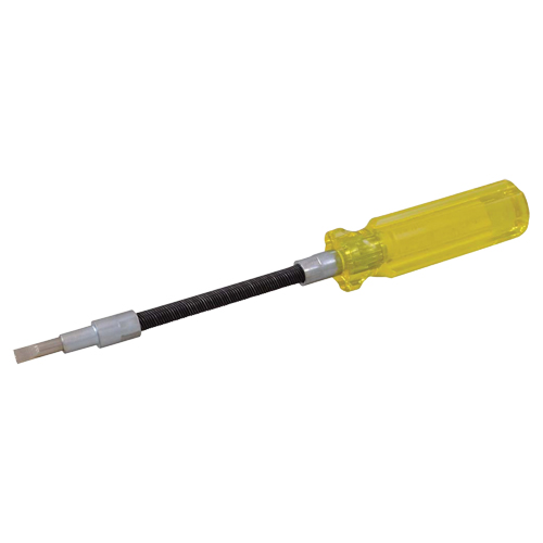 Flexible Slotted Screwdriver, 3/16" Tip, Round, 7-1/2" L, Plastic Handle Chandler Sales