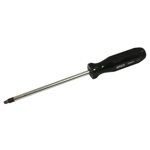 Square Screwdriver, #4 Tip, Round, 9-3/4" L, Plastic Handle Chandler Sales