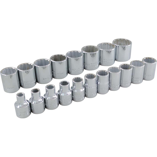 Socket Set, 19 Pcs, 3/8" Drive Size Chandler Sales