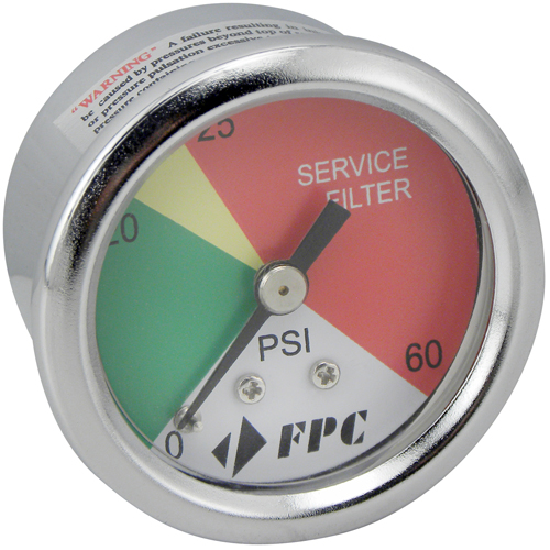 PG1326 Transmission Filter Pressure Gauge, 2" , 0 - 60 psi, Back Mount, Analogue Chandler Sales