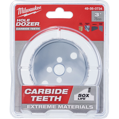 Scie &agrave; bouteur Hole Dozer avec dents au carbure, 3", Profondeur de la coupe 1-63/100", Carbure Chandler Sales