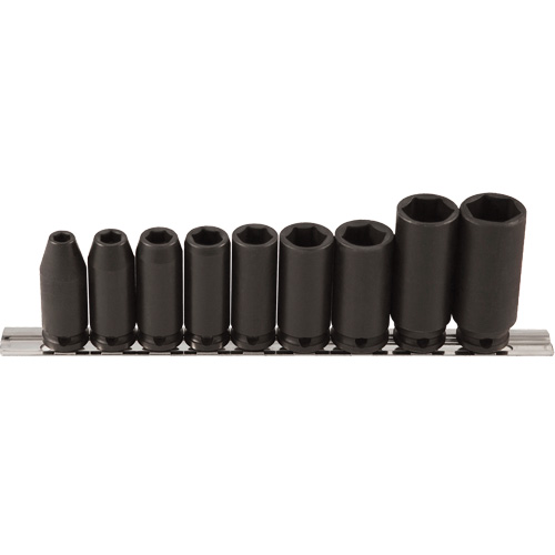Long Socket Set, 9 Pcs, Impact, 3/8" Drive Size, Deep Chandler Sales