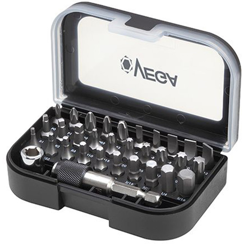 Driver Bit Set, 32 Pcs., Hex/Phillips/Slotted/Square/Torx&reg; Chandler Sales